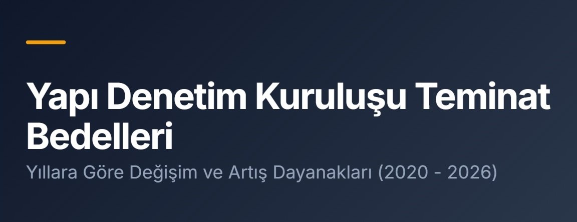 Yapı Denetim Kuruluşlarının Yıllara Göre Değişen Teminat Bedelleri